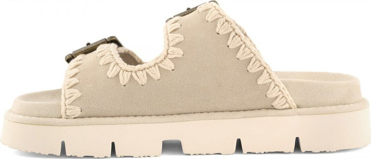 כפכפי Mou Bio Sandal Two Buckles נשים - מו - Beige