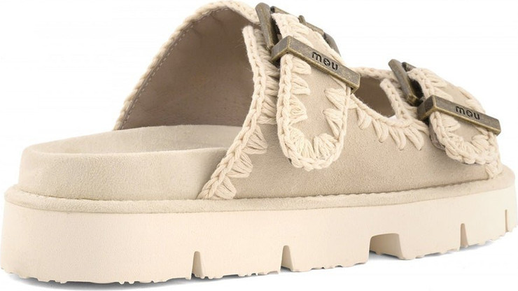 כפכפי Mou Bio Sandal Two Buckles נשים - מו - Beige