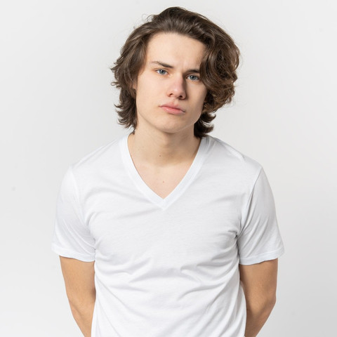 טי שירט Armani Exchange לגברים  צווארון וי גזרת Slim Fit