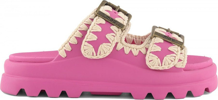 כפכפי Mou Eva One-Piece Slide Two-Buckle נשים - מו - Pink
