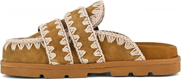 כפכפי Mou Low Bio Sabot Two-Buckles נשים - מו - Brown