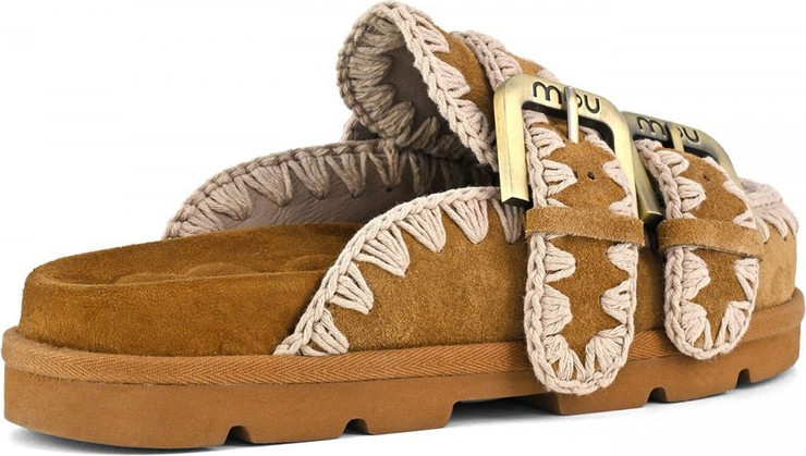 כפכפי Mou Low Bio Sabot Two-Buckles נשים - מו - Brown