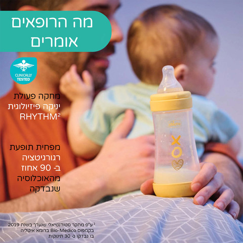 בקבוק צ'יקו פרפקט 5 150 מ"ל 0 חודשים+ זרימה רגילה ורוד איורים