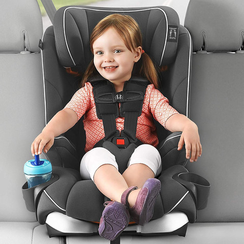 כסא בטיחות ובוסטר מיי פיט זיפ MyFit Zip עם ריפוד כפול ניתן להסרה בקלות - אפור Granite