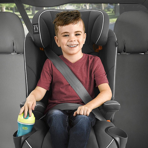 כסא בטיחות ובוסטר מיי פיט זיפ MyFit Zip עם ריפוד כפול ניתן להסרה בקלות - אפור Granite