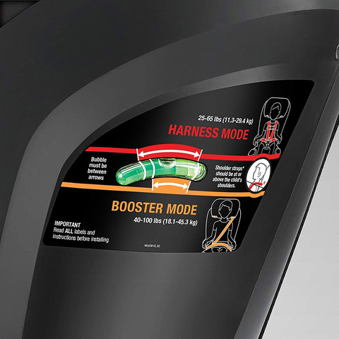 כסא בטיחות ובוסטר מיי פיט זיפ MyFit Zip עם ריפוד כפול ניתן להסרה בקלות - אפור Granite