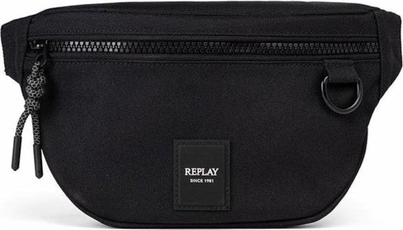 פאוץ' תיק קרוסבודי שחור לגבר במראה קלאסי דגם Waistbag מבית המותג העולמי  REPLAY צבע שחור