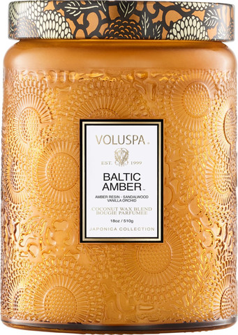 נר ריחני בצנצנת זכוכית 510 גרם - Baltic Amber