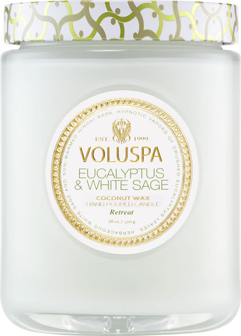 נר ריחני בצנצנת זכוכית‏ 510 גרם - Eucalyptus & White Sage