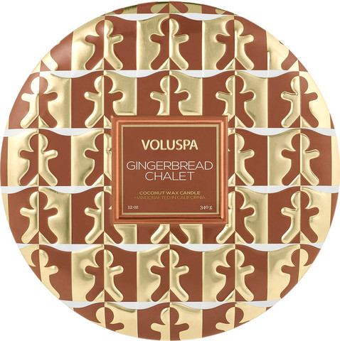 נר ריחני בקופסת פח עם 3 פתילים - Gingerbread Chalet