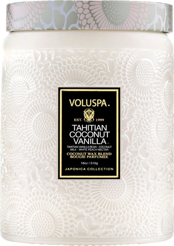 נר ריחני בצנצנת זכוכית 510 גרם - Tahitian Coconut Vanilla