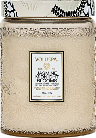 נר ריחני בצנצנת זכוכית 510 גרם - Jasmine Midnight Blooms