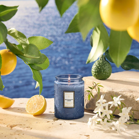 נר ריחני בצנצנת זכוכית 156 גרם - Mediterranean Lemon