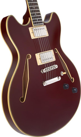 גיטרה חשמלית 1/4 נפח כולל ארגז  EXCEL DC TOUR SOLID WINE