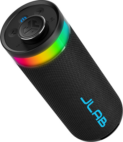 רמקול נייד JLab Go Party Bluetooth עוצמה 10W עם תאורת RGB ועמידות IP56 כחול