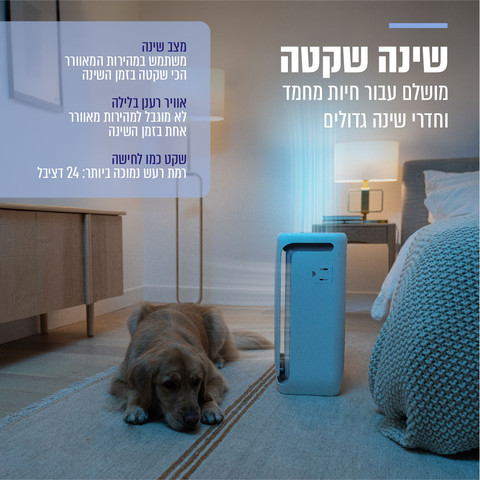 מטהר אוויר חכם לבית עם פטנט ייחודי לחיות מחמד דגם LAP-V102S-AASR