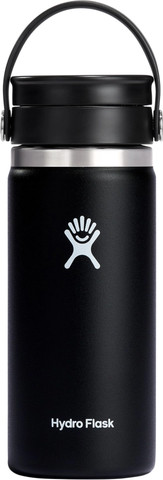 בקבוק תרמי מנירוסטה עם פיית SIP רחבה 473 מל מבית Hydro Flask – שחור