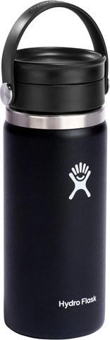 בקבוק תרמי מנירוסטה עם פיית SIP רחבה 473 מל מבית Hydro Flask – שחור