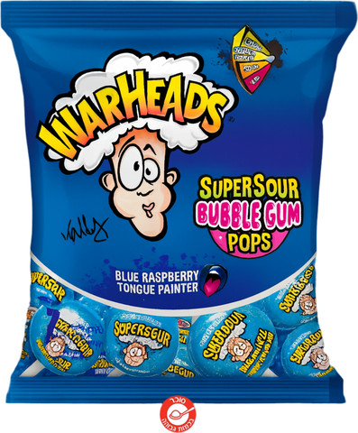 Warheads Super Sour Candyבטעמי בלוברי וורהאדס סוכריות על מקל סופר חמוצות