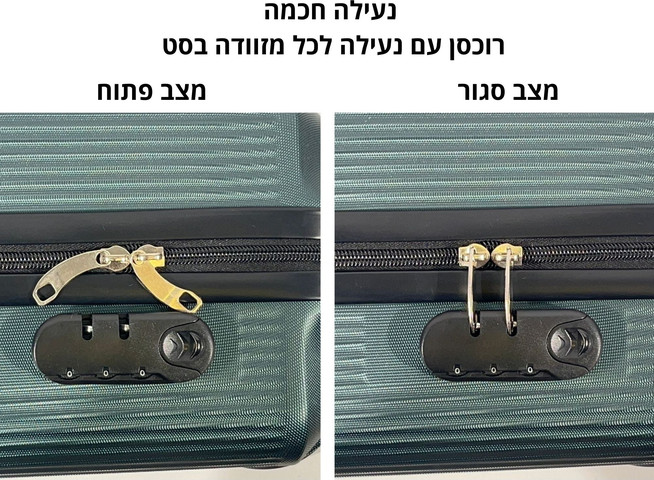 סט 3 מזוודות קשיחות כחול רולקס