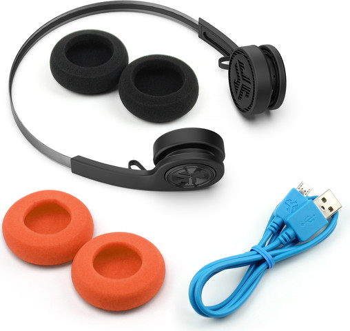 אוזניות אלחוטיות JLab Rewind עיצוב רטרו עם Bluetooth שחור