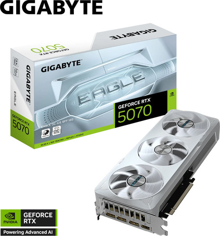 כרטיס מסך לבן Gigabyte GeForce RTX 5070 12GB Eagle ICE OC SFF