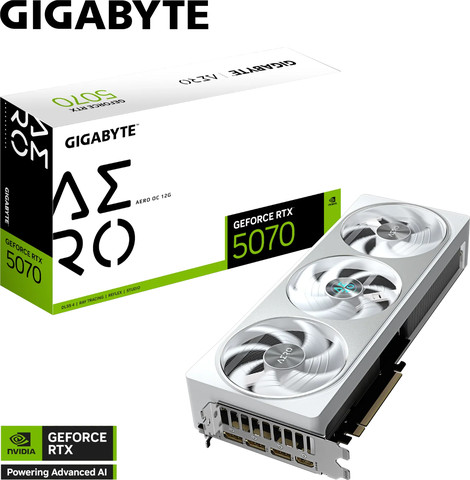 כרטיס מסך לבן Gigabyte GeForce RTX 5070 12GB Aero OC