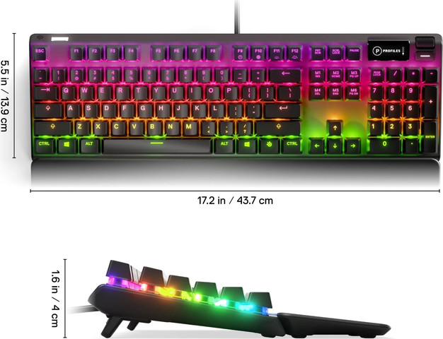 מקלדת גיימינג מכנית SteelSeries Apex 7 TKL Compact Mechanical Gaming KB Red Switch