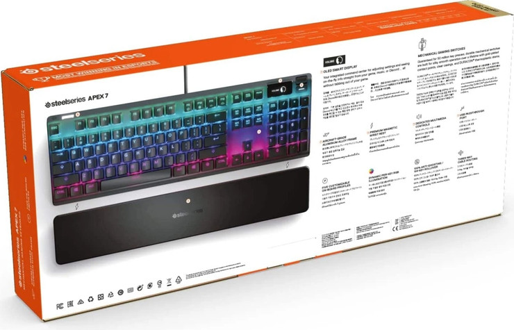 מקלדת גיימינג מכנית SteelSeries Apex 7 TKL Compact Mechanical Gaming KB Red Switch