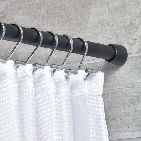 סט 12 ווי וילון מקלחת כרום T-Bar Shower Hooks