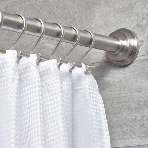 סט 12 ווי וילון מקלחת סאטן T-Bar Shower Hooks