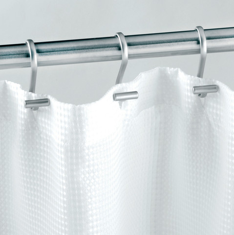 סט 12 ווי וילון מקלחת סאטן T-Bar Shower Hooks