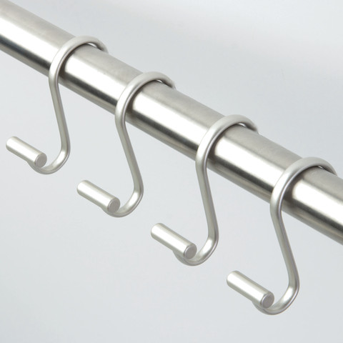 סט 12 ווי וילון מקלחת סאטן T-Bar Shower Hooks