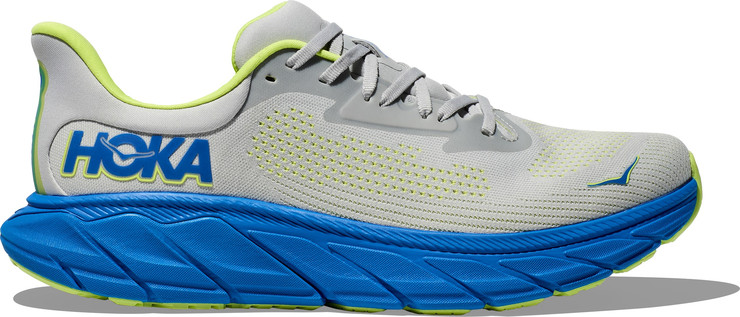 HOKA Arahi Wide 7 - נעלי ספורט גברים הוקה ארהי 7 רחבות בצבע אפרפר-זרחני/קובלט