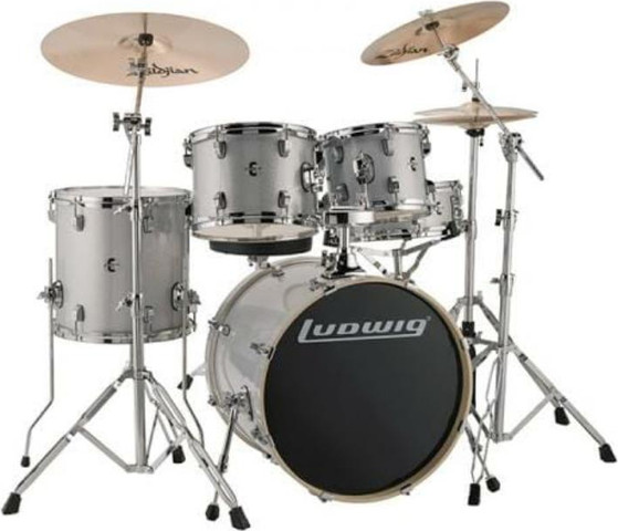 מערכת תופים "22 עם אביזרים Evolution Silver/White Sparkle