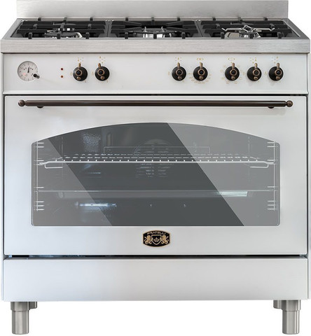 תנור משולב Fratelli Country FRO-PR999W – עיצוב כפרי בגוון לבן, רוחב 90 ס"מ