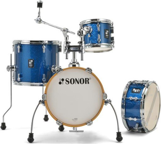 מערכת תופים 4 חלקים "14  AQX Micro blue ocean sparkle