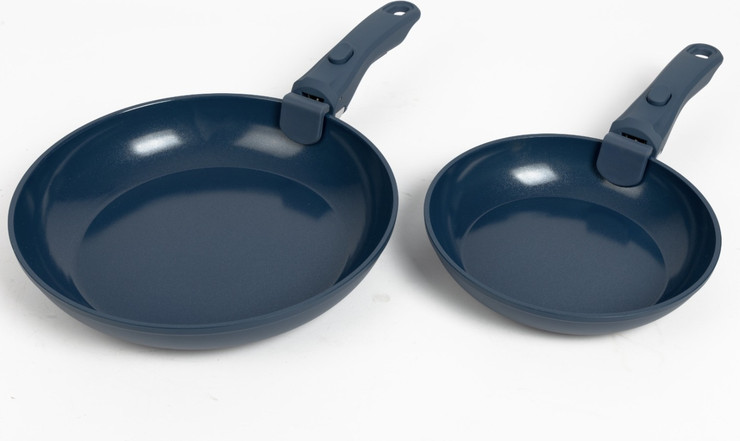 סט סירים Nonstick עם ידיות נשלפות- 9 חלקים מבית Steel&Fire- צבע כחול עמוק