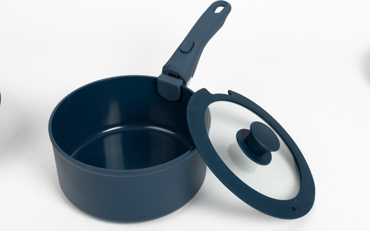 סט סירים Nonstick עם ידיות נשלפות- 9 חלקים מבית Steel&Fire- צבע כחול עמוק