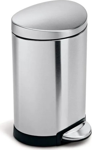 פח דוושה חצי עגול, נירוסטה 6 ל' Simplehuman