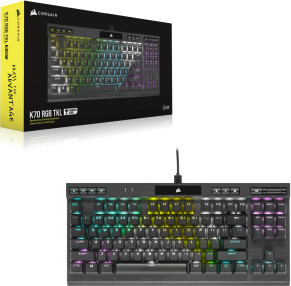 מקלדת גיימינג מכנית CORSAIR K70 RGB TKL CHAMPION — CHERRY MX RED