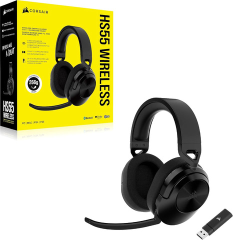 אוזניות גיימינג אלחוטיות - Corsair Hs55 Wireless Core