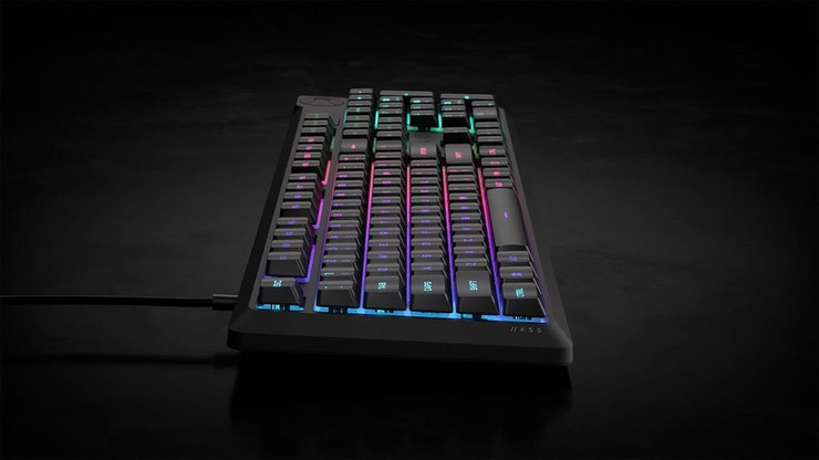 מקלדת גיימינג מכאנית CORSAIR K55 CORE RGB