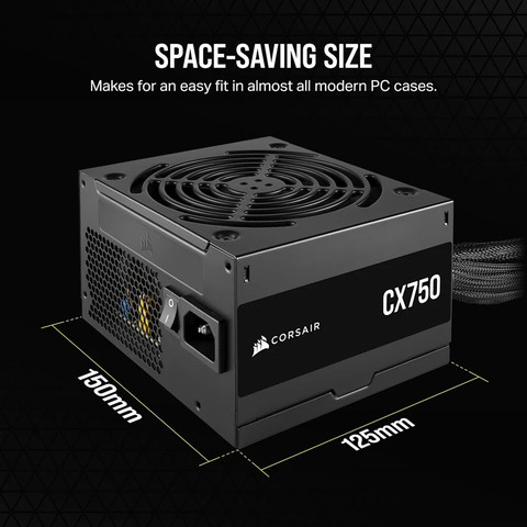 ספק כוח Corsair CX750 Non modular 750W 80 Plus Bronze