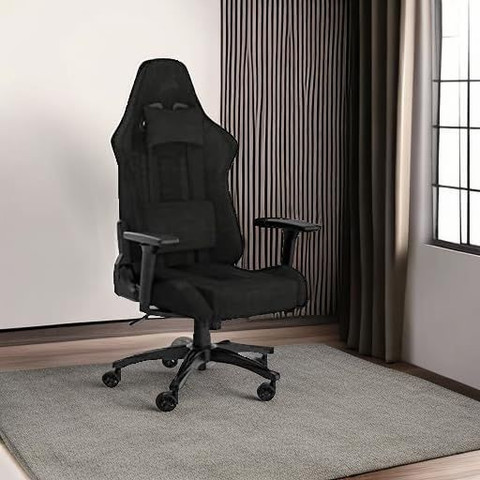 כסא גיימינג Corsair מדגם: TC100 Fabric בצבע שחור/אפור מתכתי עם עומס נשיאה של עד 120 ק''ג