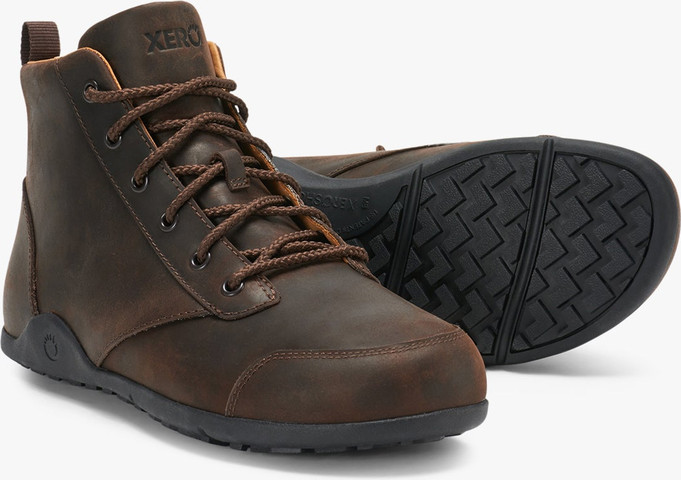 Xero Denver Leather  - מגפונים עם שרוכים לגברים בצבע חום כהה