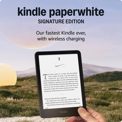 מכשיר נייד לקריאת ספרים אלקטרוניים 7" Amazon אמזון Kindle Paperwhiter Signature Edition 32GB 12th Gen (2024) שחור