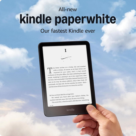 מכשיר נייד לקריאת ספרים אלקטרוניים 7" Amazon אמזון Kindle Paperwhite 16GB 12th Gen (2024) שחור