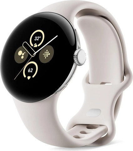 שעון חכם Google Pixel Watch 2 41mm Wi-Fi במארז אלומיניום כסף עם רצועה פעילה פורצלן