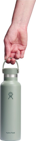 בקבוק שתייה תרמי מנירוסטה 621 מל עם מכסה Flex מבית Hydro Flask – ירוק חאקי